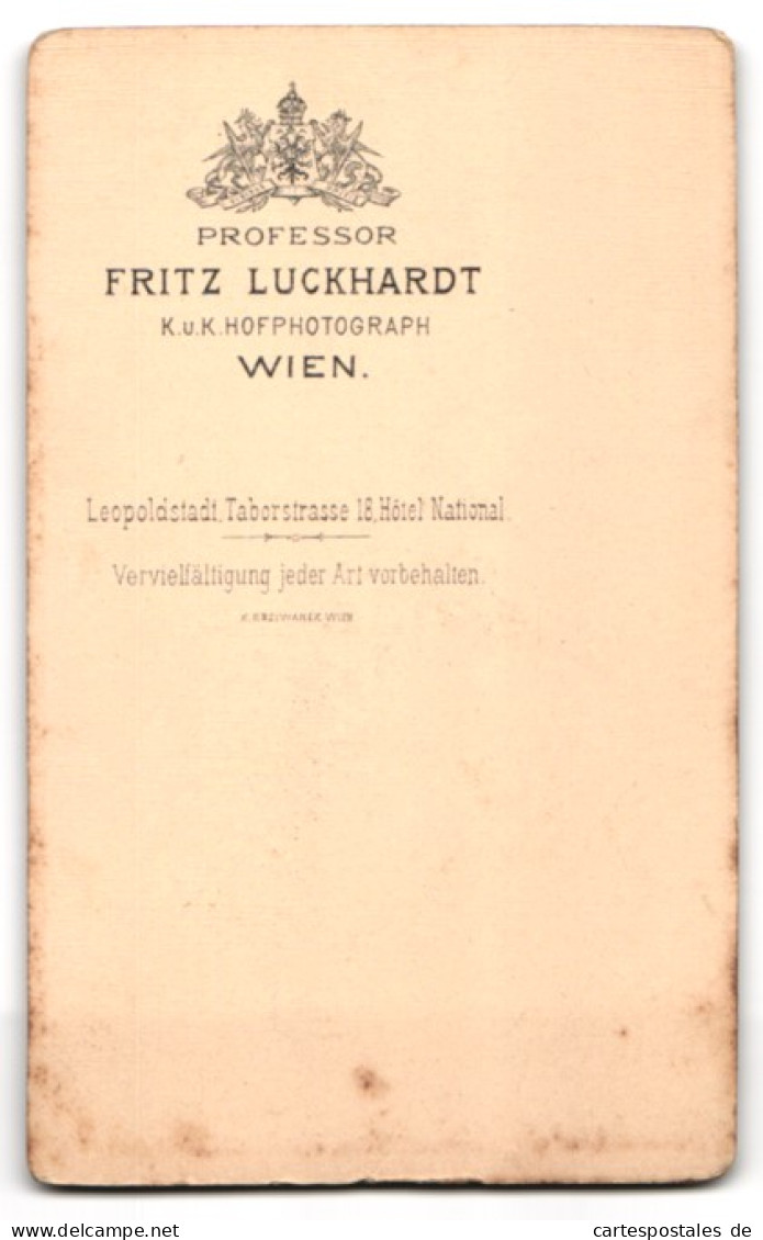 Fotografie Fritz Luckhardt, Wien-Leopoldstadt, Taborstrasse 18, Hotel National, Bürgerliche Mit Ihrer Hübschen Tocht  - Personas Anónimos