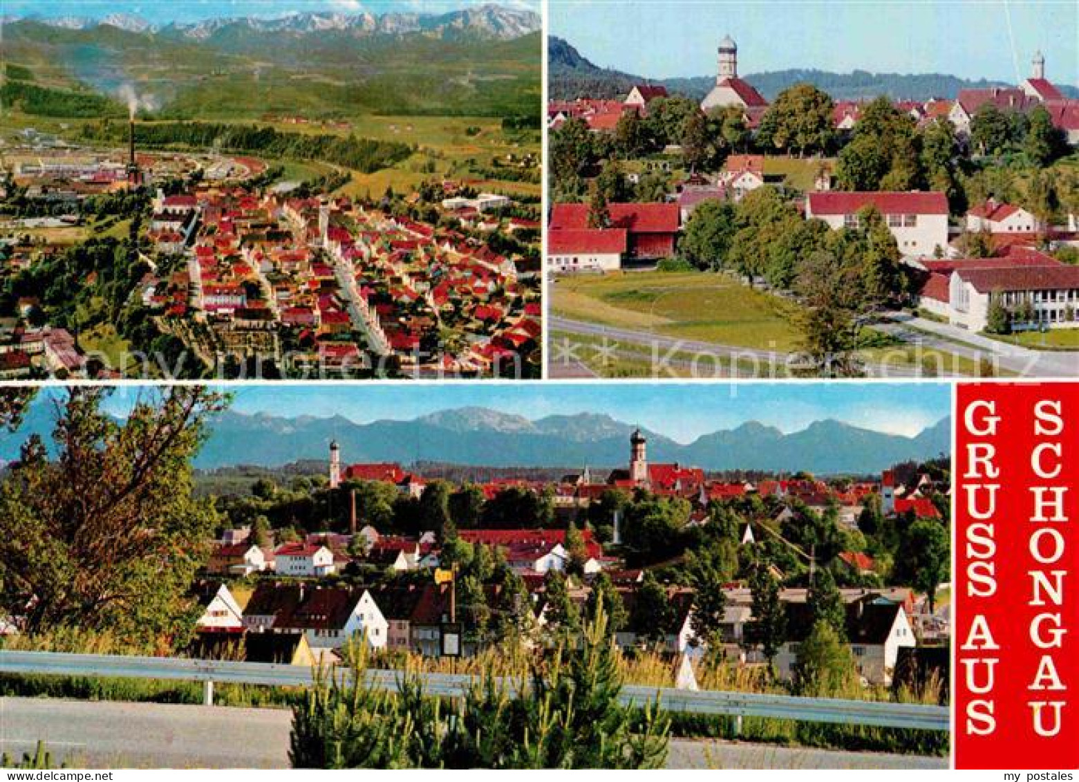 72910839 Schongau Ortsansicht Mit Kirche Alpenpanorama Fliegeraufnahme Schongau - Sonstige & Ohne Zuordnung