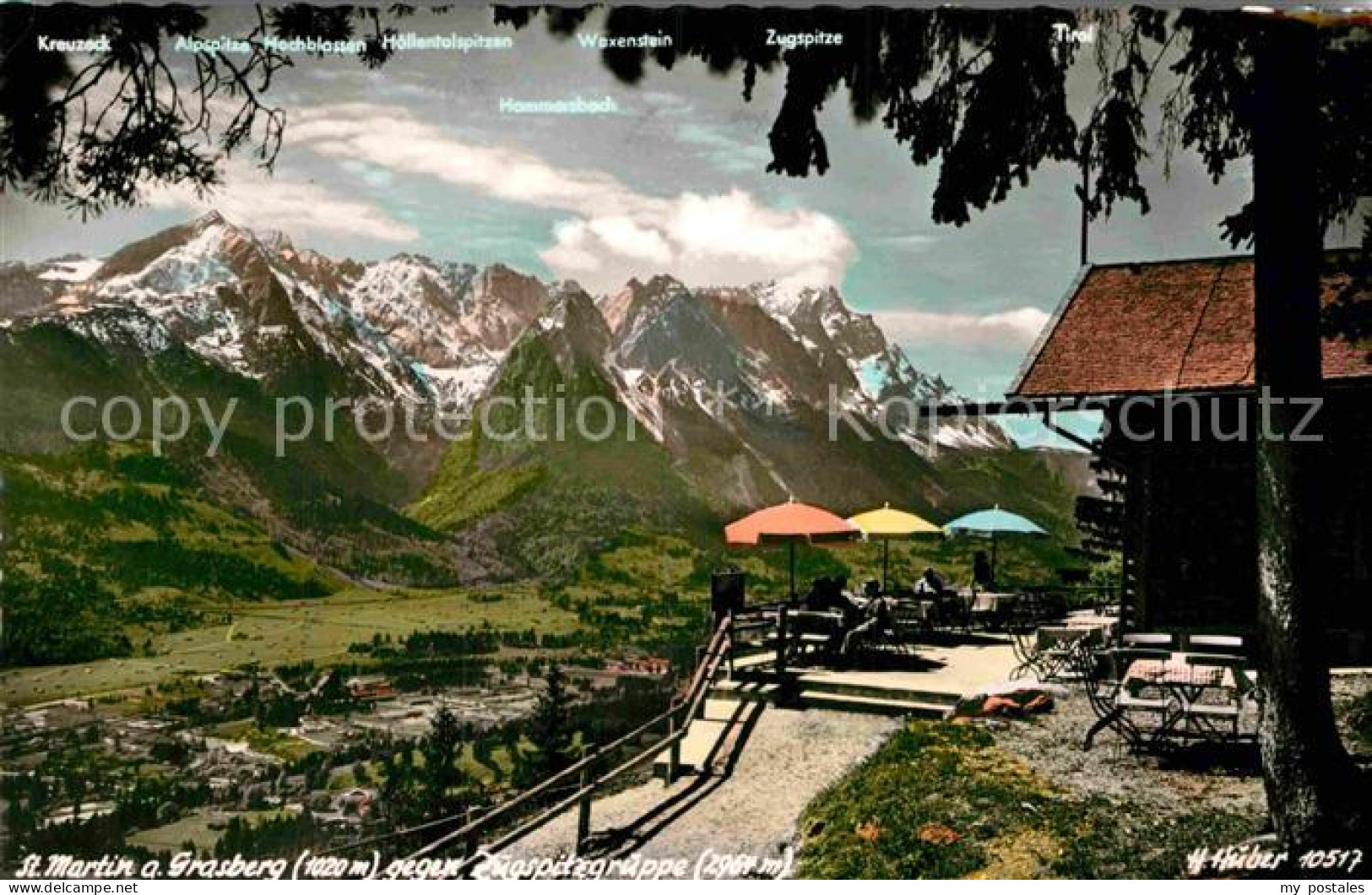 72910146 St Martin Grasberg Berggaststaette Terrasse Blick Zur Zugspitze Wetters - Garmisch-Partenkirchen