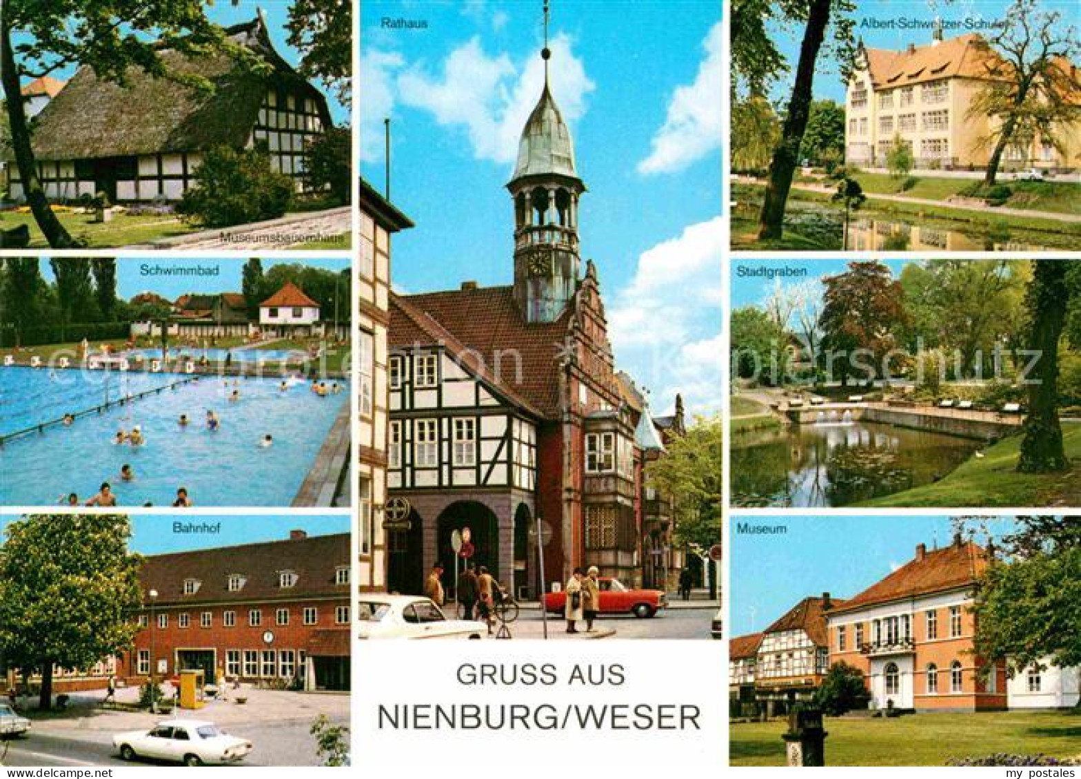 72909979 Nienburg Weser Rathaus Museum Freibad Albert-Schweizer-Schule Nienburg  - Nienburg