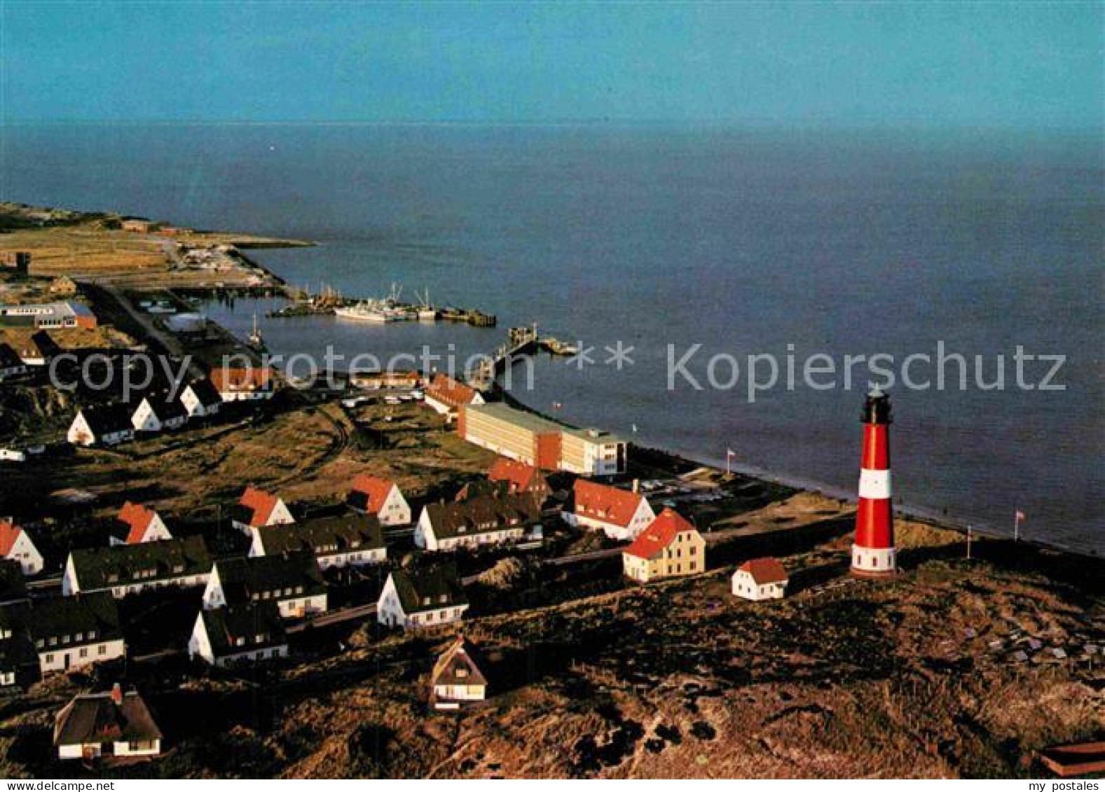 72909430 Hoernum Sylt Fliegeraufnahme Mit Leuchtturm Und Hafen Hoernum - Andere & Zonder Classificatie