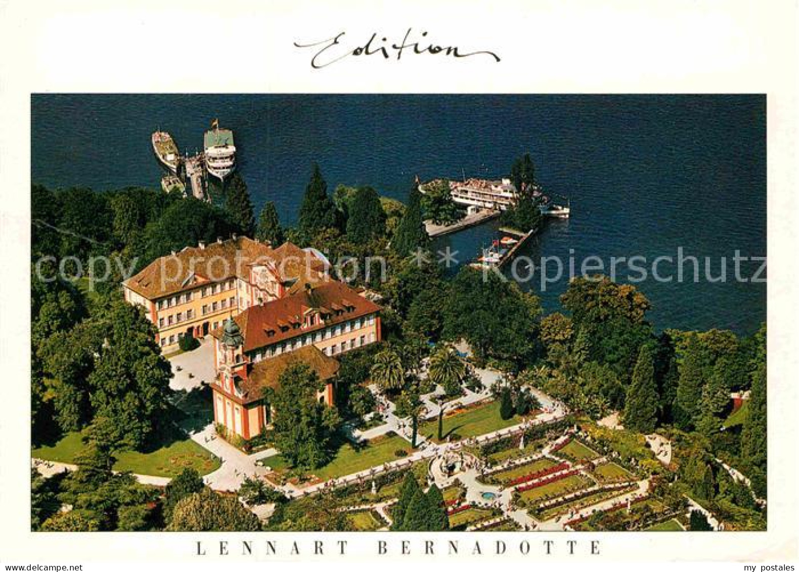 72909120 Insel Mainau Lennart Bernadotte Schloss Fliegeraufnahme Insel Mainau - Konstanz