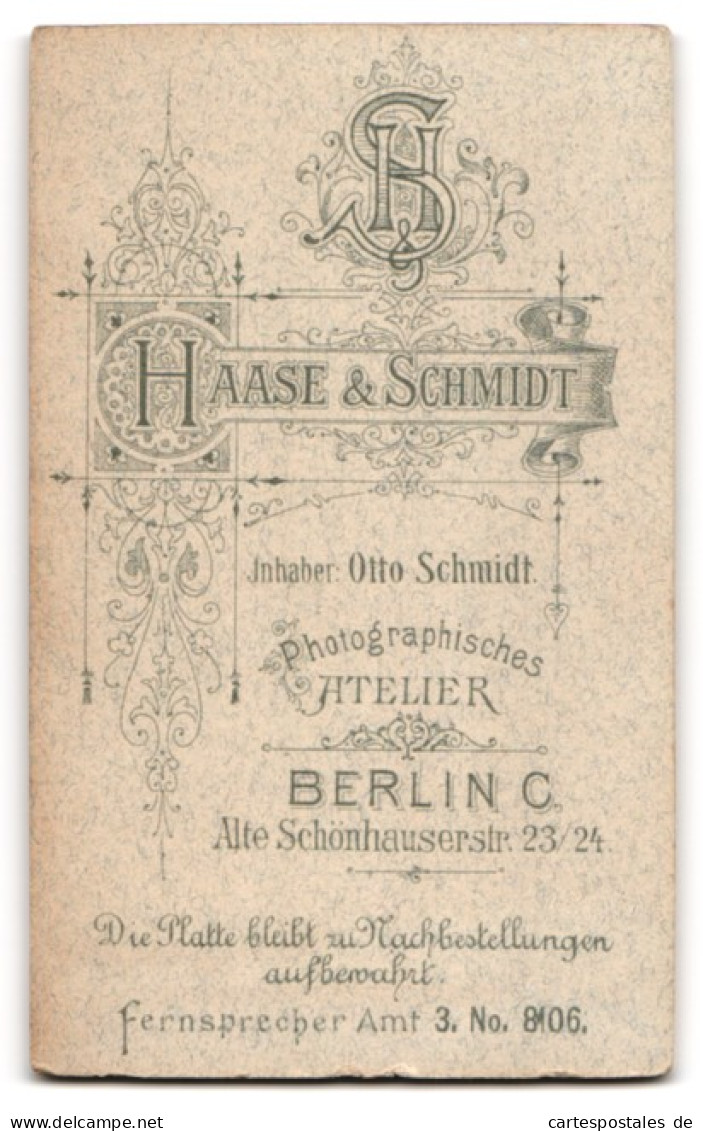 Fotografie Haase & Schmidt, Berlin, Alte Schönhauserstr. 23-24, Bürgerliche Dame Mit Einem Stuhl  - Anonymous Persons