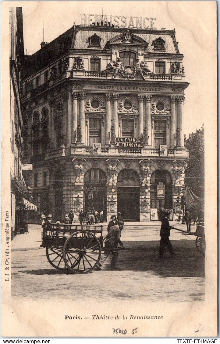 75010 PARIS - Vue Du Theatre De La Renaissance -  - District 10