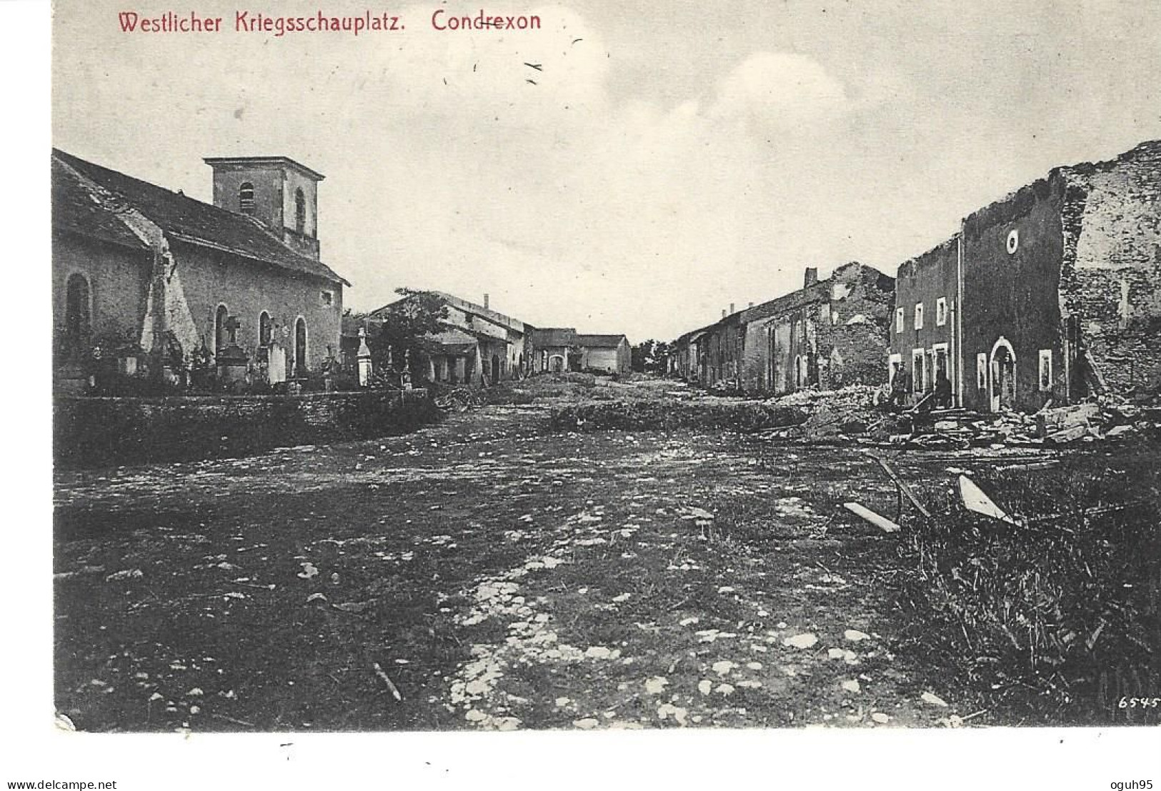 54 - CONDREXON - Guerre 1915 - Westlicher Kriesscchauplatz  (carte Allemande) - Guerre 1914-18