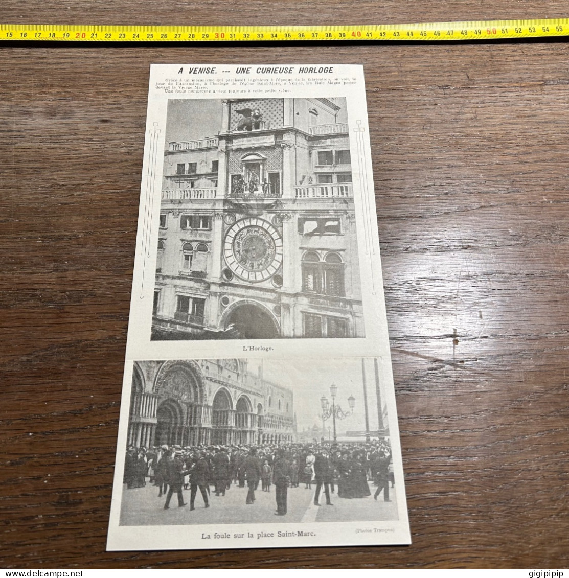 1908 PATI VENISE. --- UNE CURIEUSE HORLOGE Foule Sur La Place Saint-Marc. - Verzamelingen