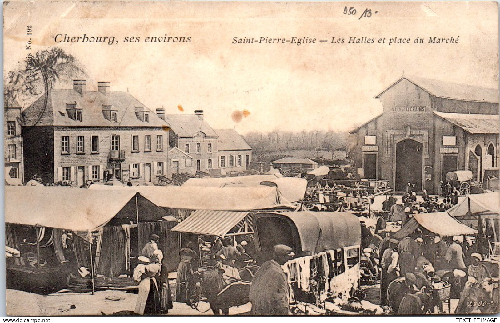 50 SAINT PIERRE EGLISE - Les Halles & Place Du Marche  - Saint Pierre Eglise