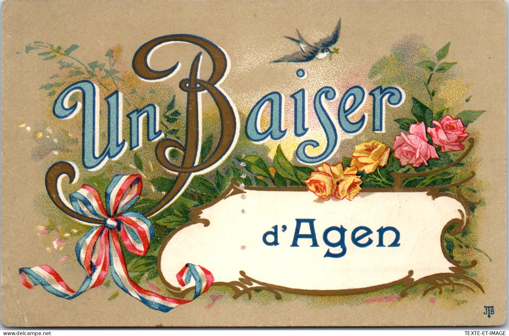 47 AGEN - Un Baiser, Carte Souvenir  - Agen