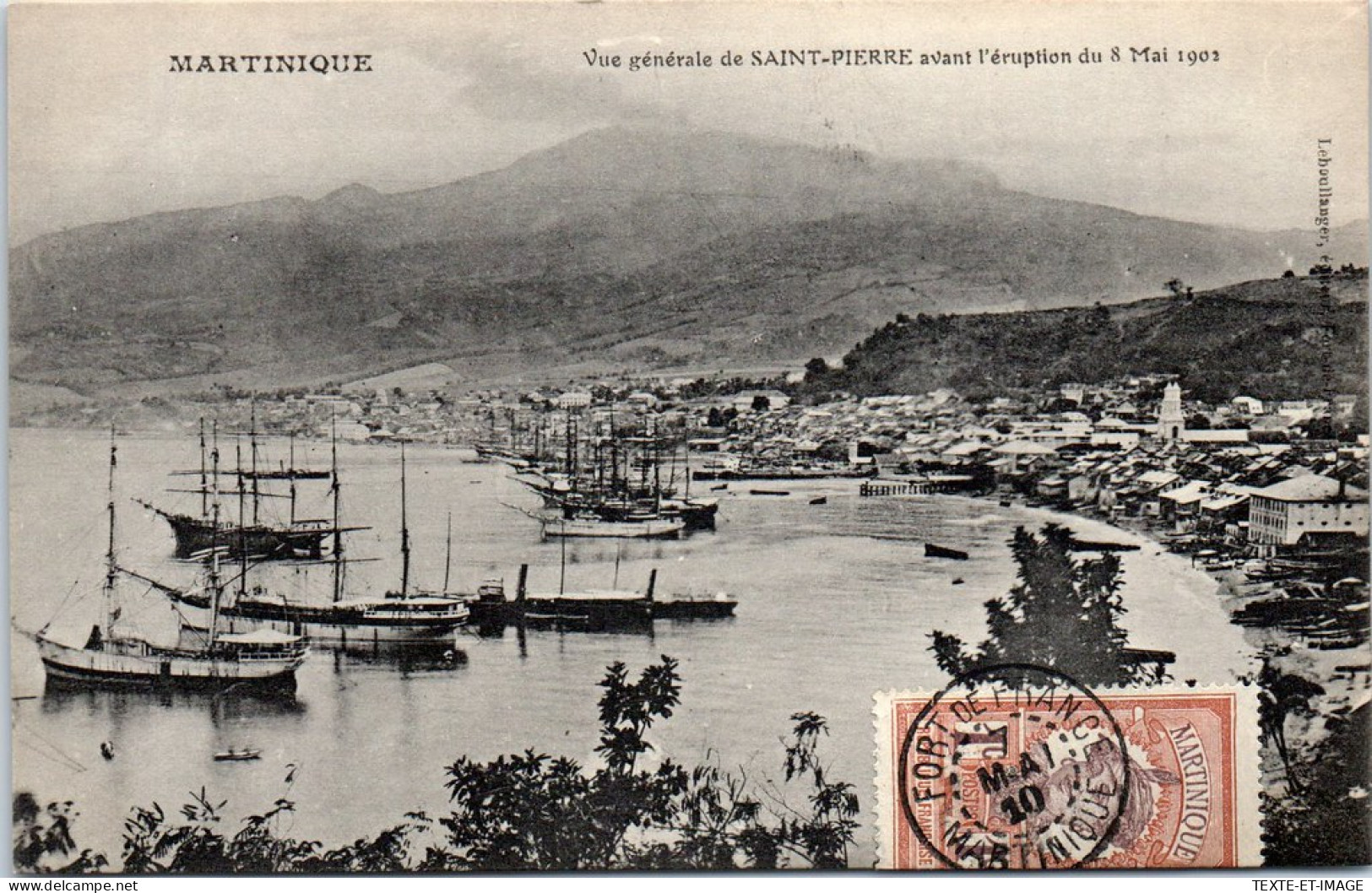 972 SAINT PIERRE - Vue Generale Avant L'eruption Du 08 Mai 1902 - Autres & Non Classés