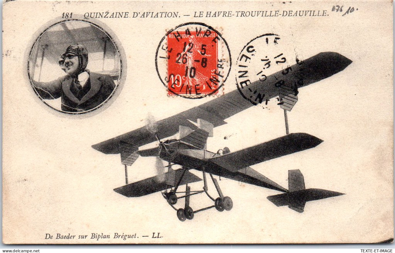 76 LE HAVRE - Quinzaine D'aviation, Bader Sur Biplan Breguet  - Ohne Zuordnung