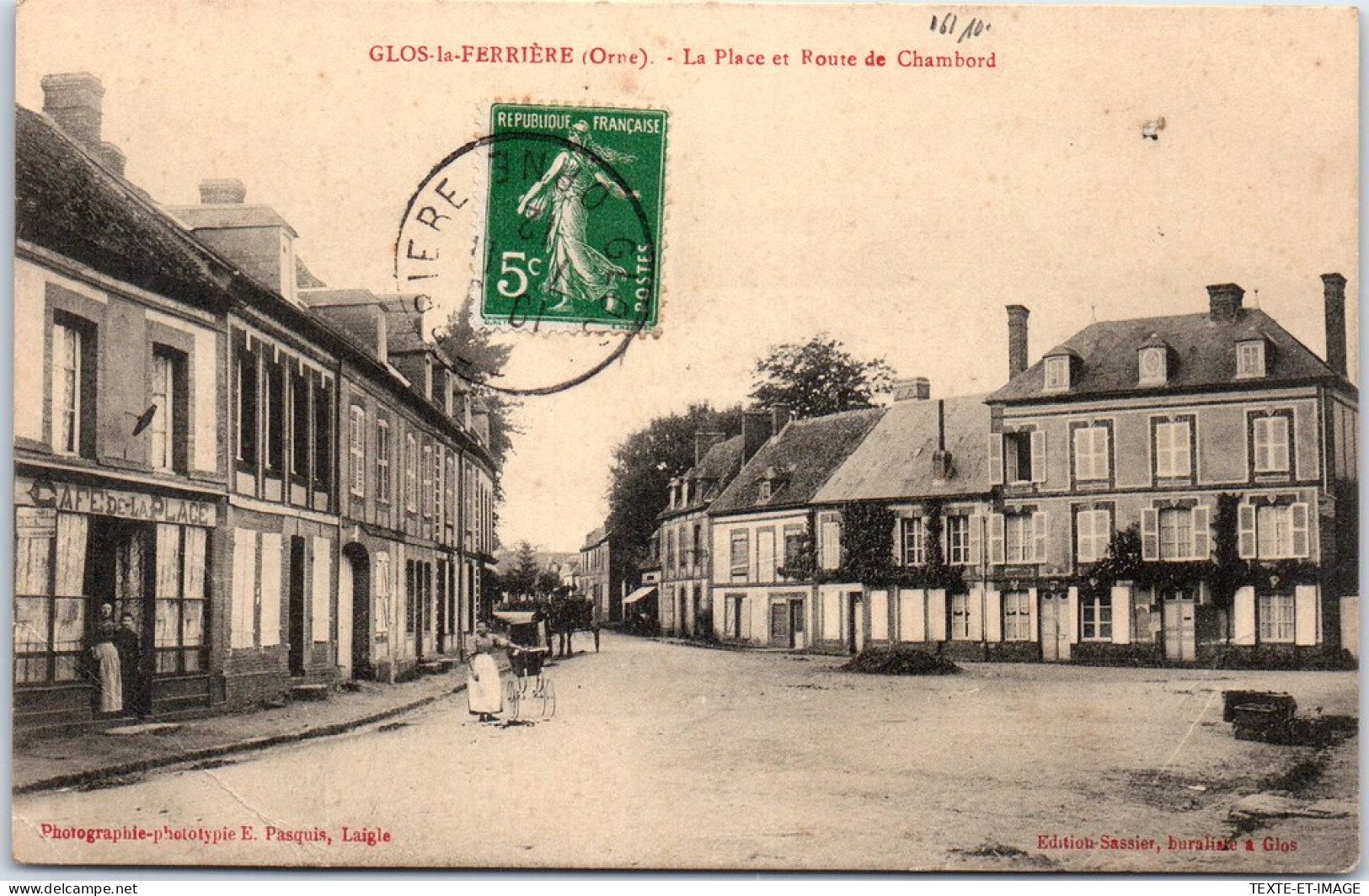 61 GLOS LA FERRIERE - La Place Et Route De Chambord  - Andere & Zonder Classificatie