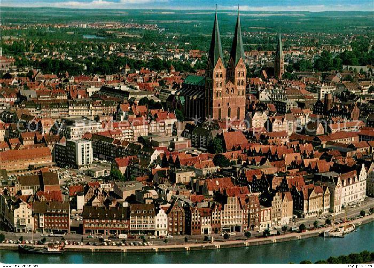 72907974 Luebeck Altstadt Kirche Hansestadt Fliegeraufnahme Luebeck - Luebeck