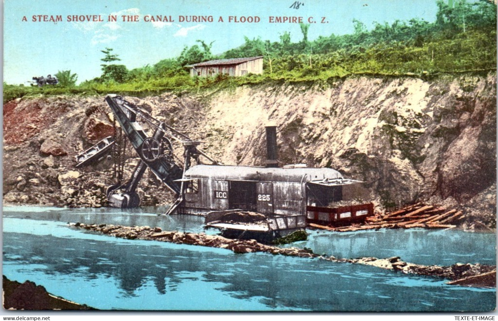 PANAMA - Steam Shovel In The Canal During A Flood  - Panama