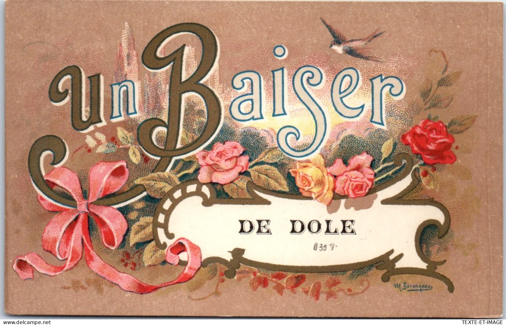 39 DOLE - Un Baiser, Carte Souvenir. - Dole