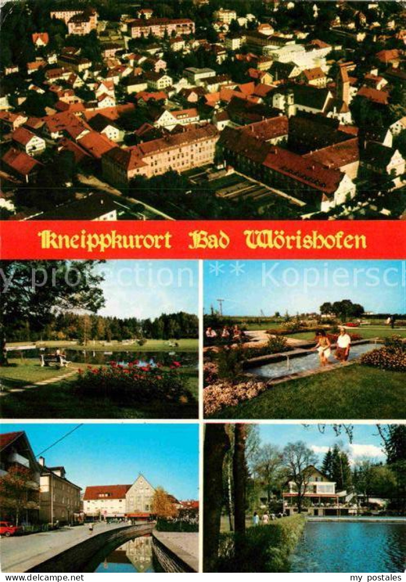 72907332 Bad Woerishofen Fliegeraufnahme Wassertretplatz Kurpark Bad Woerishofen - Bad Woerishofen