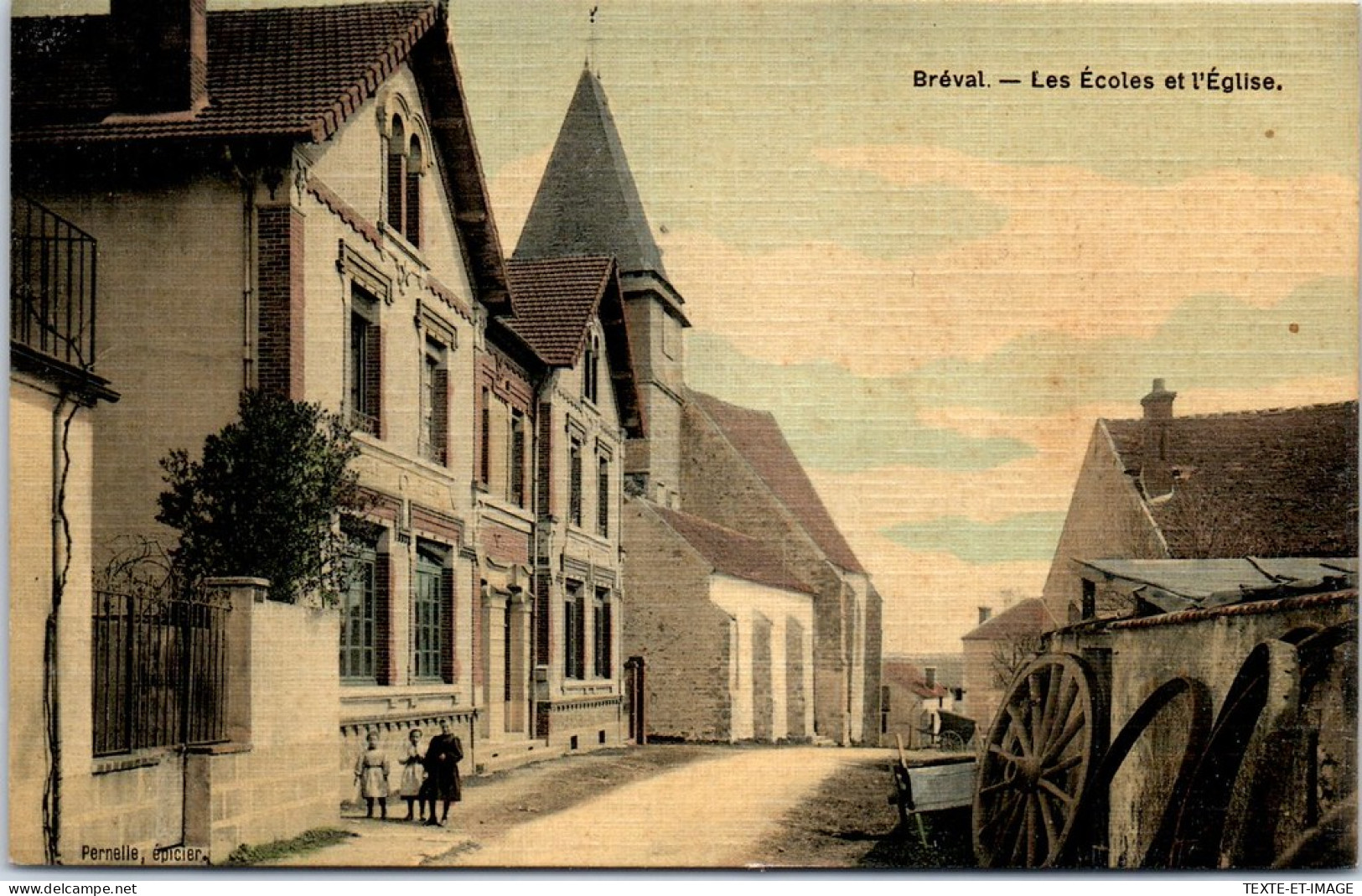27 BREVAL - Les Ecoles Et L'eglise. - Other & Unclassified