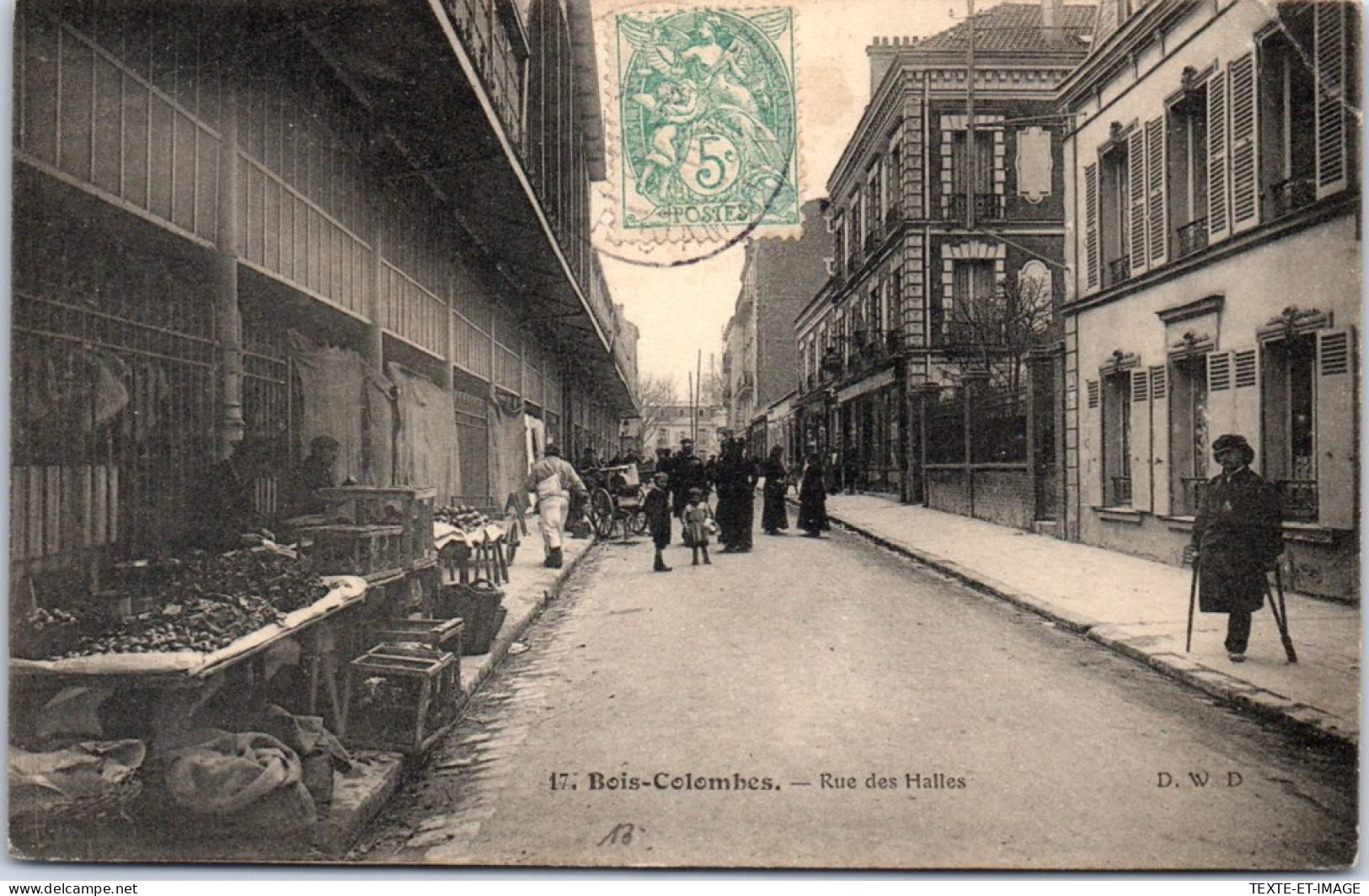 92 BOIS COLOMBES - Un Coin De La Rue Des Halles  - Other & Unclassified