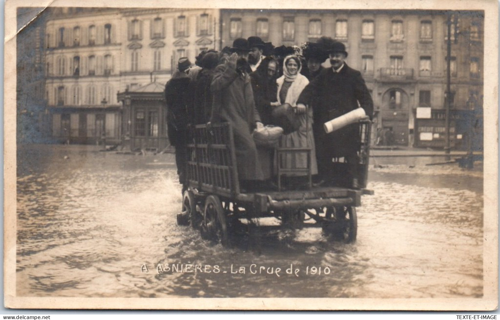 92 ASNIERES - Transport En Commun Pendant La Crue 1910 - Asnieres Sur Seine