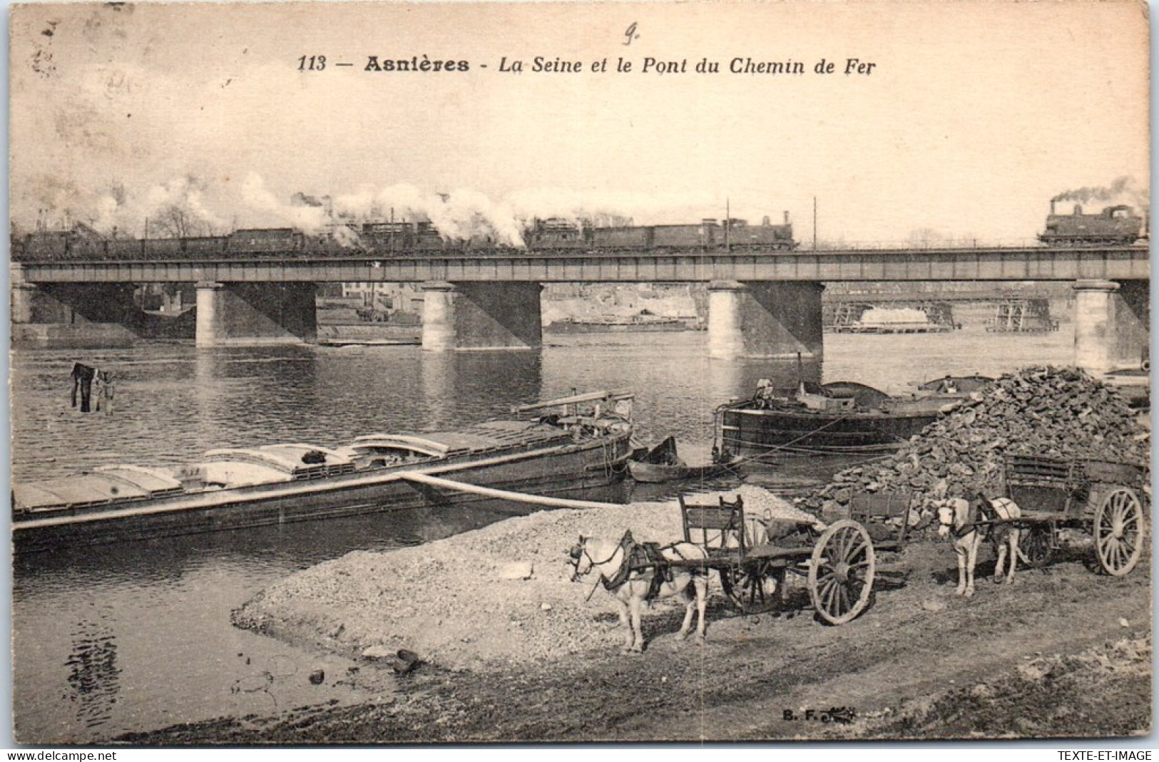 92 ASNIERES - La Seine & Le Pont De Chemin De Fer  - Asnieres Sur Seine