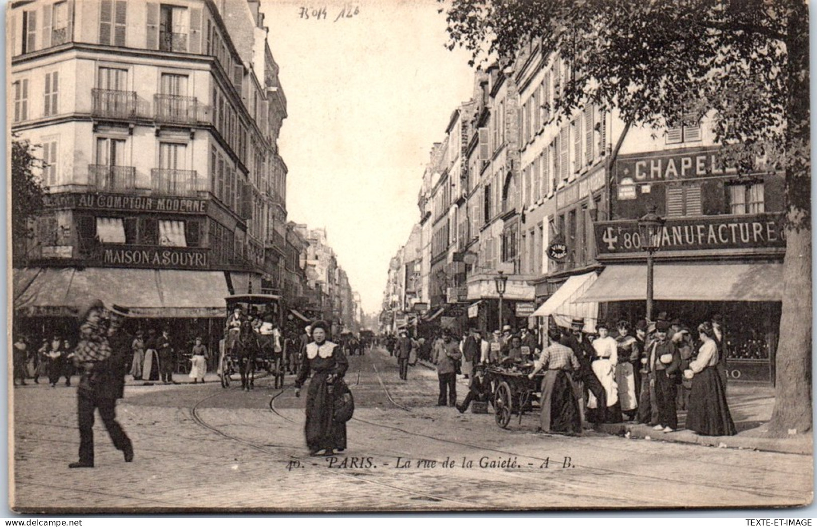75014 PARIS - Entree De La Rue De La Gaite  - Arrondissement: 14