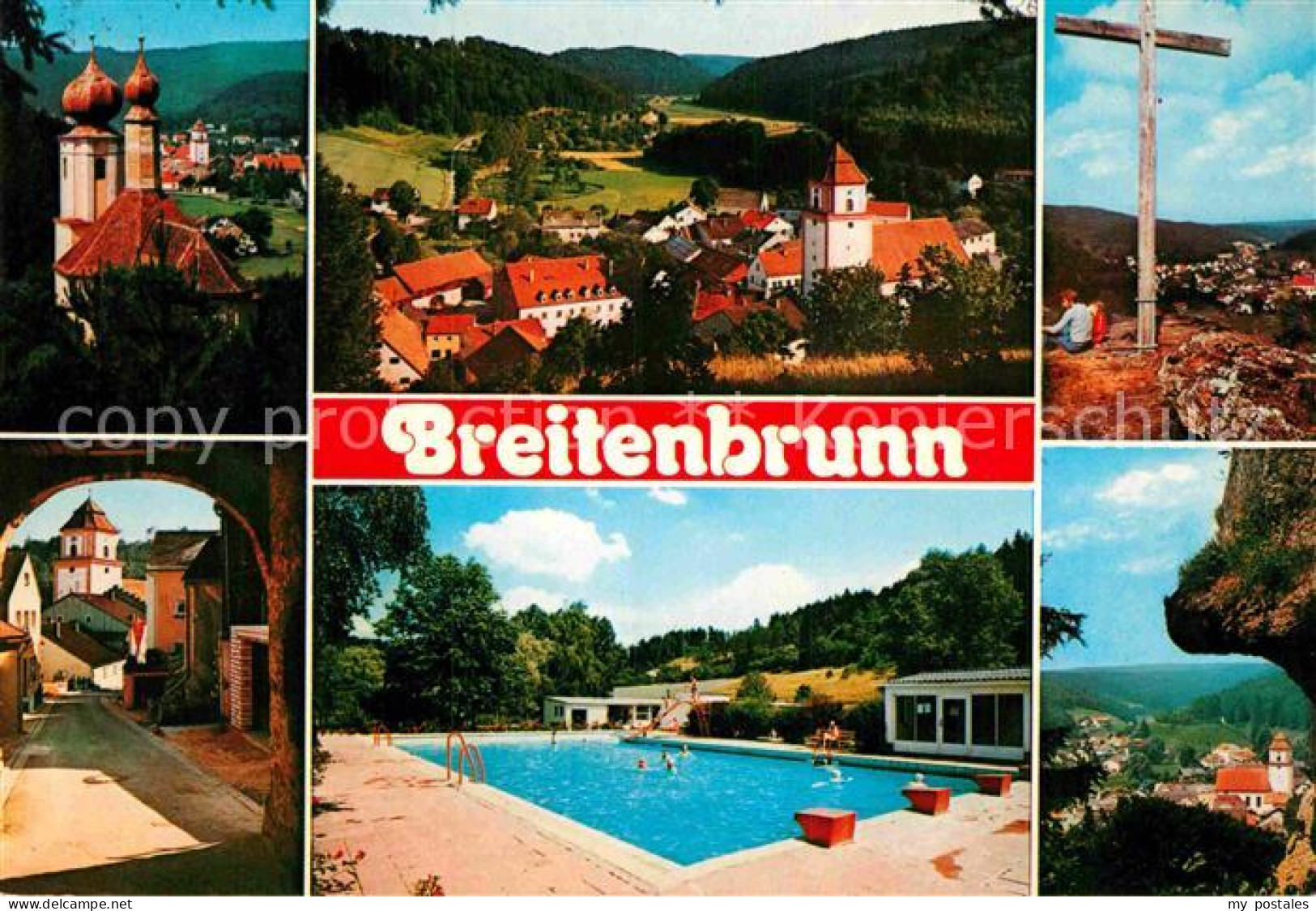 72907294 Breitenbrunn Oberpfalz Neumarkt Gipfelkreuz Freibad Teilansicht Kirche  - Autres & Non Classés