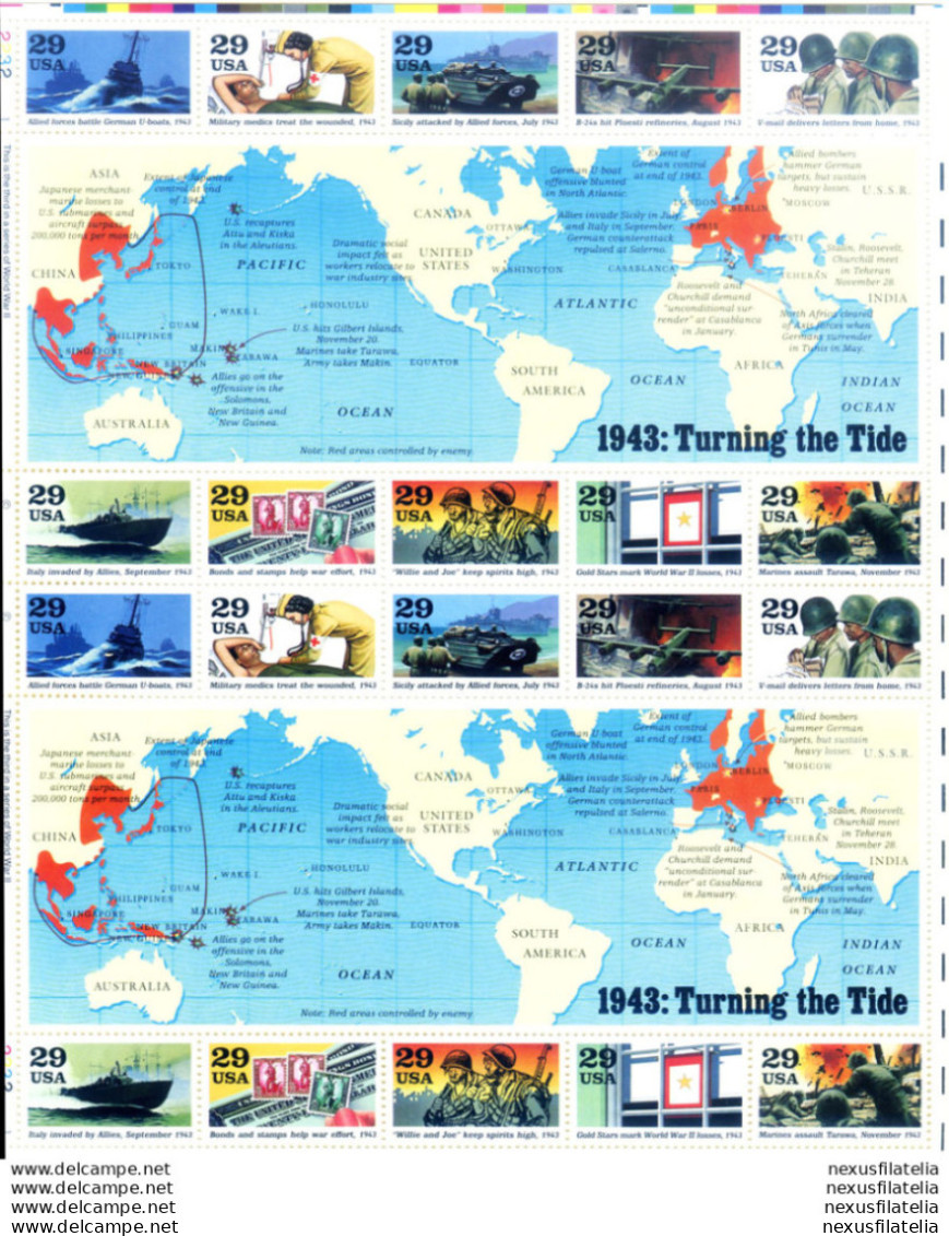 Seconda Guerra Mondiale 1993. Il 1943. Foglietto "doppio". - Blocks & Sheetlets