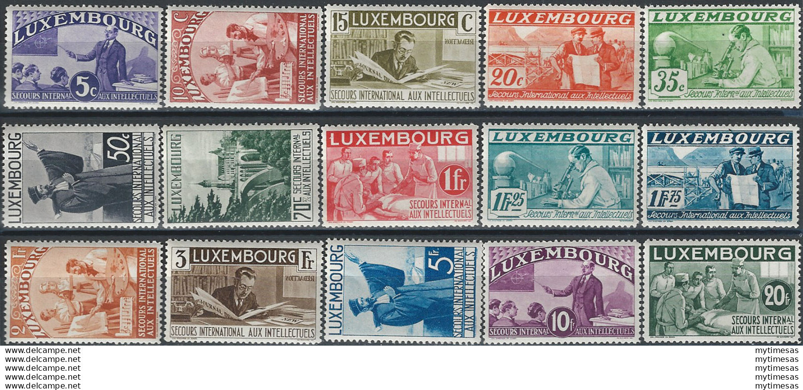 1935 Lussemburgo Soccorso 15v.MNH Unif. 259/73 - Autres & Non Classés