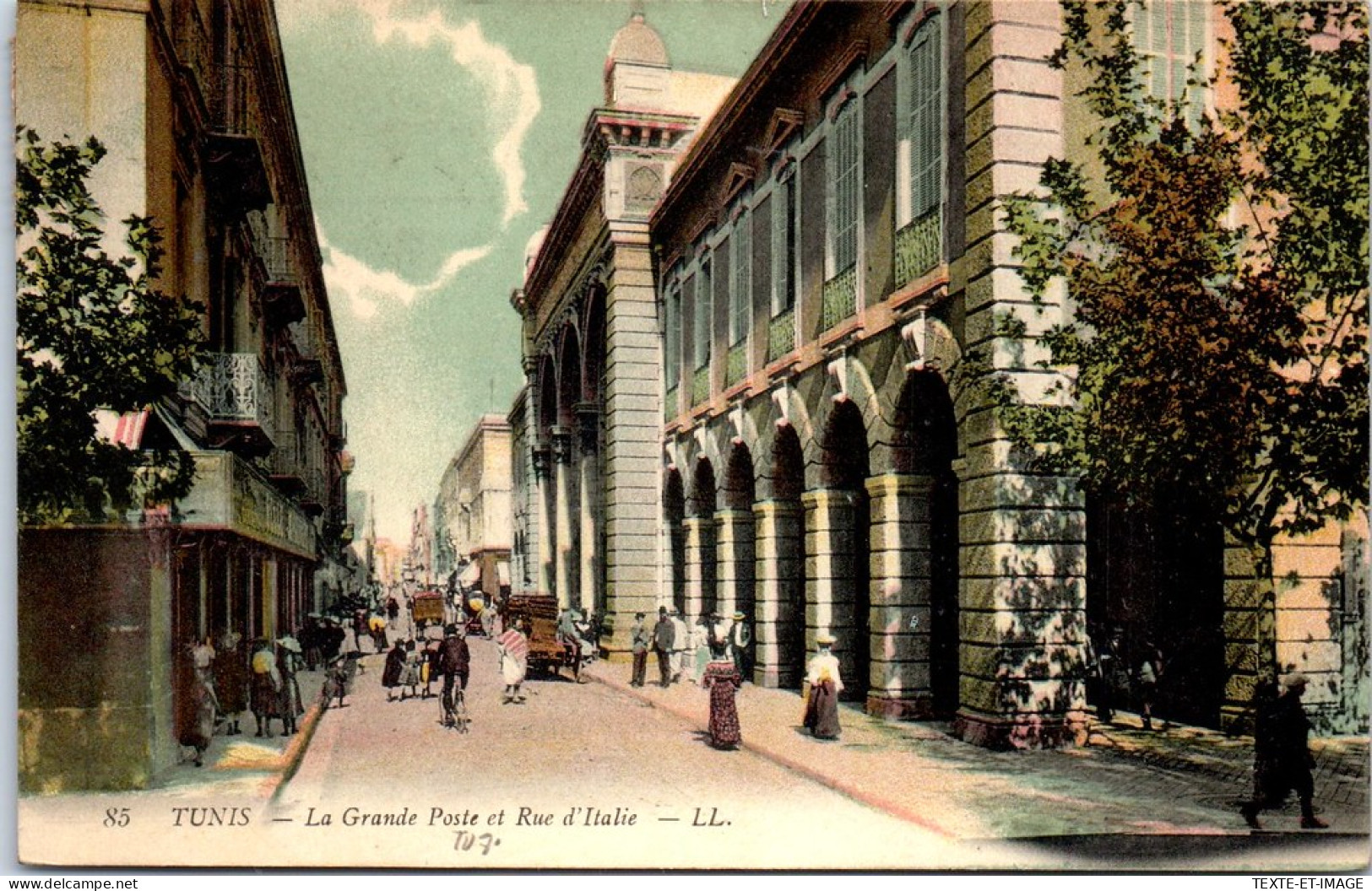 TUNISIE - TUNIS - La Grande Poste Et Rue D'italie. - Tunisie