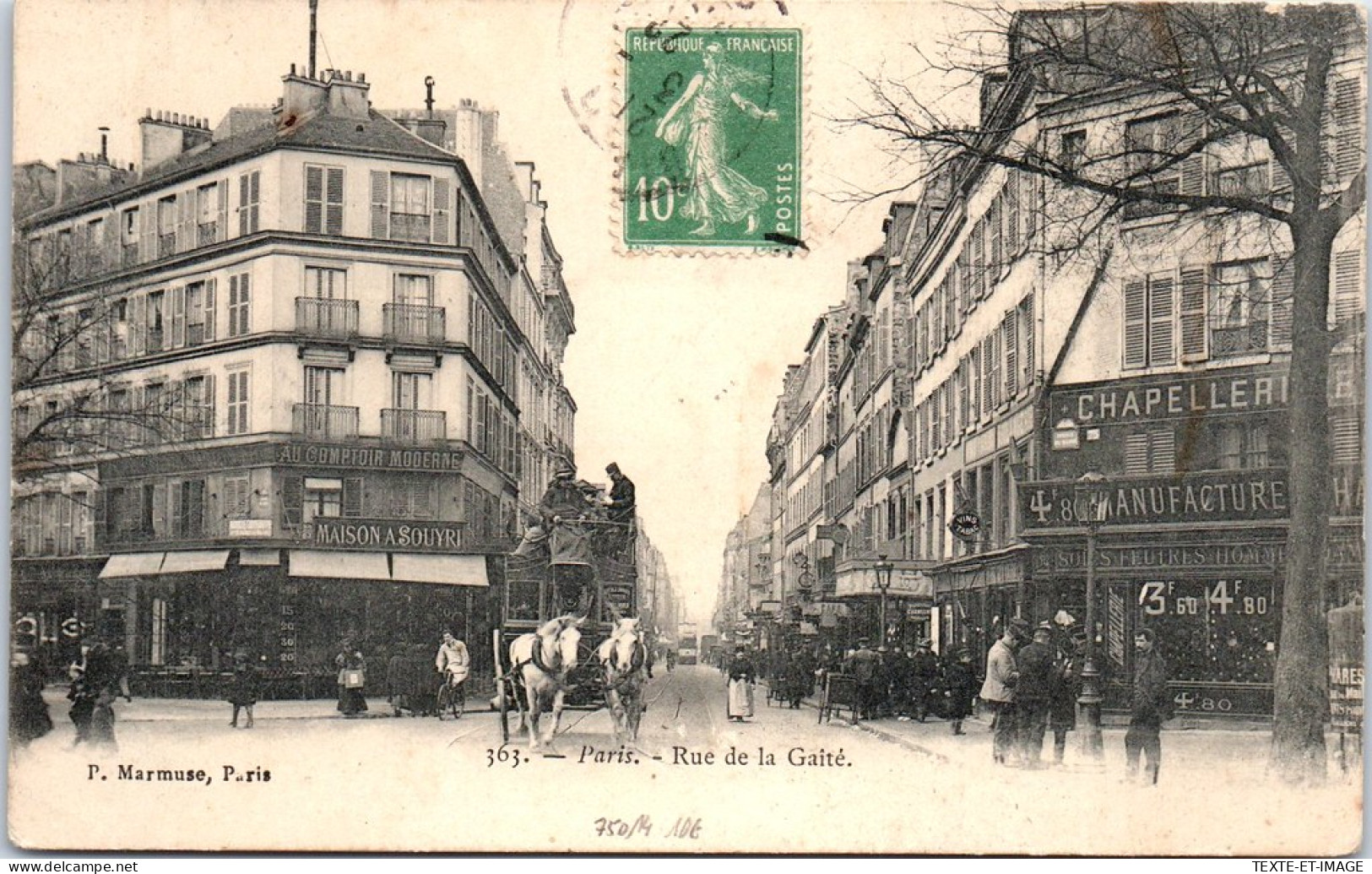 75014 PARIS - Vue De La Rue De La Gaite  - Arrondissement: 14