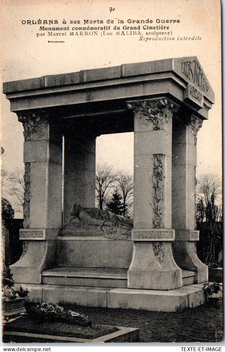 45 ORLEANS - Monument Du Grand Cimetiere. - Orleans