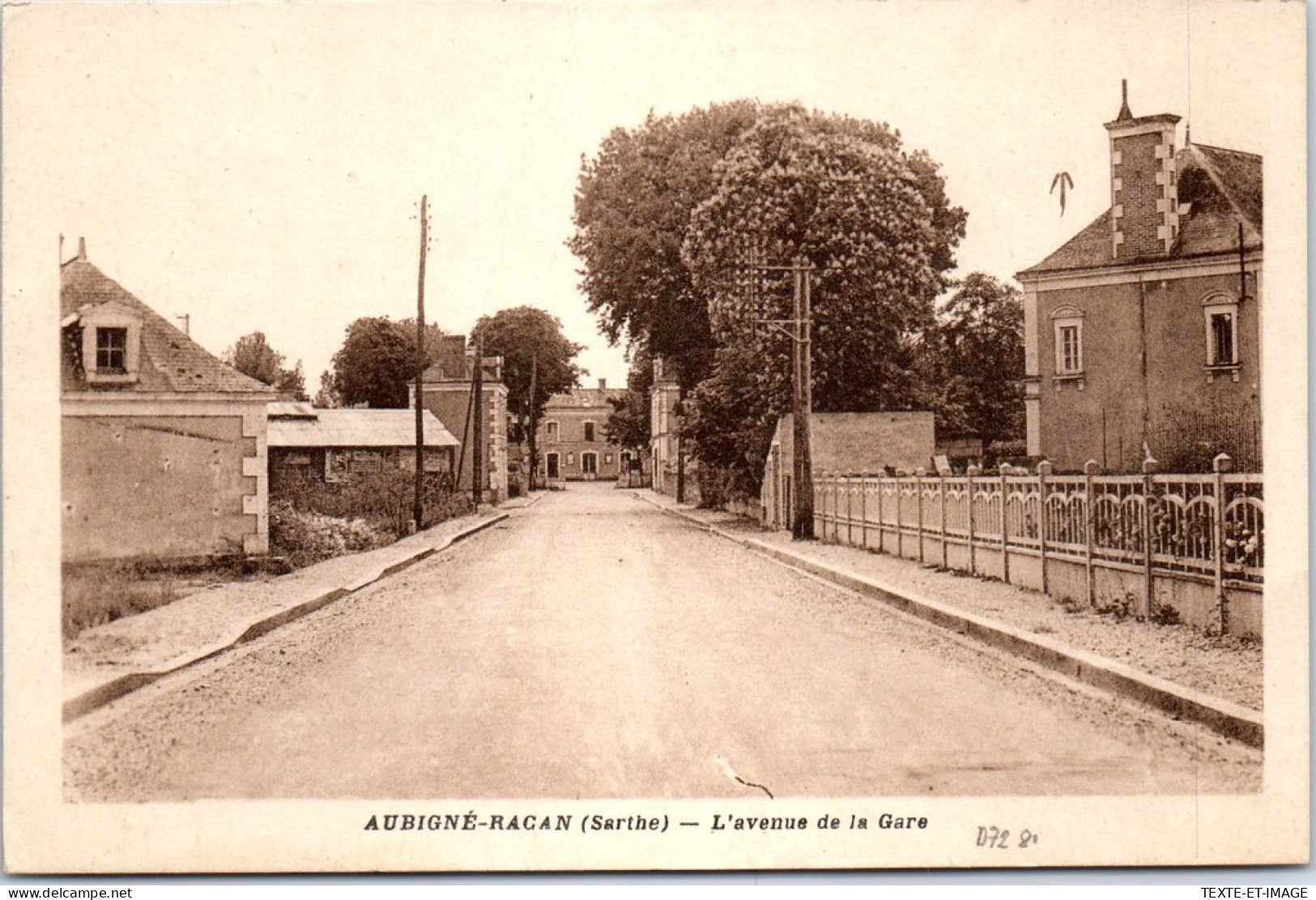 72 AUBIGNE RACAN - L'avenue De La Gare. - Sonstige & Ohne Zuordnung