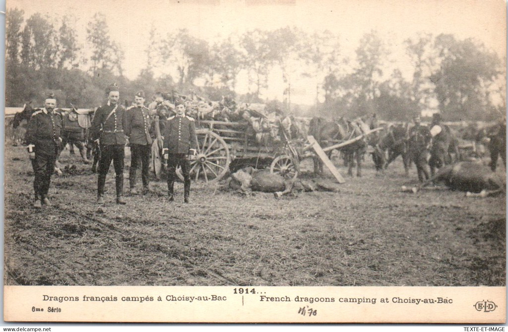 MILITARIA 1914-1918 - Dragons Francais A Choisy Au Bac - Weltkrieg 1914-18