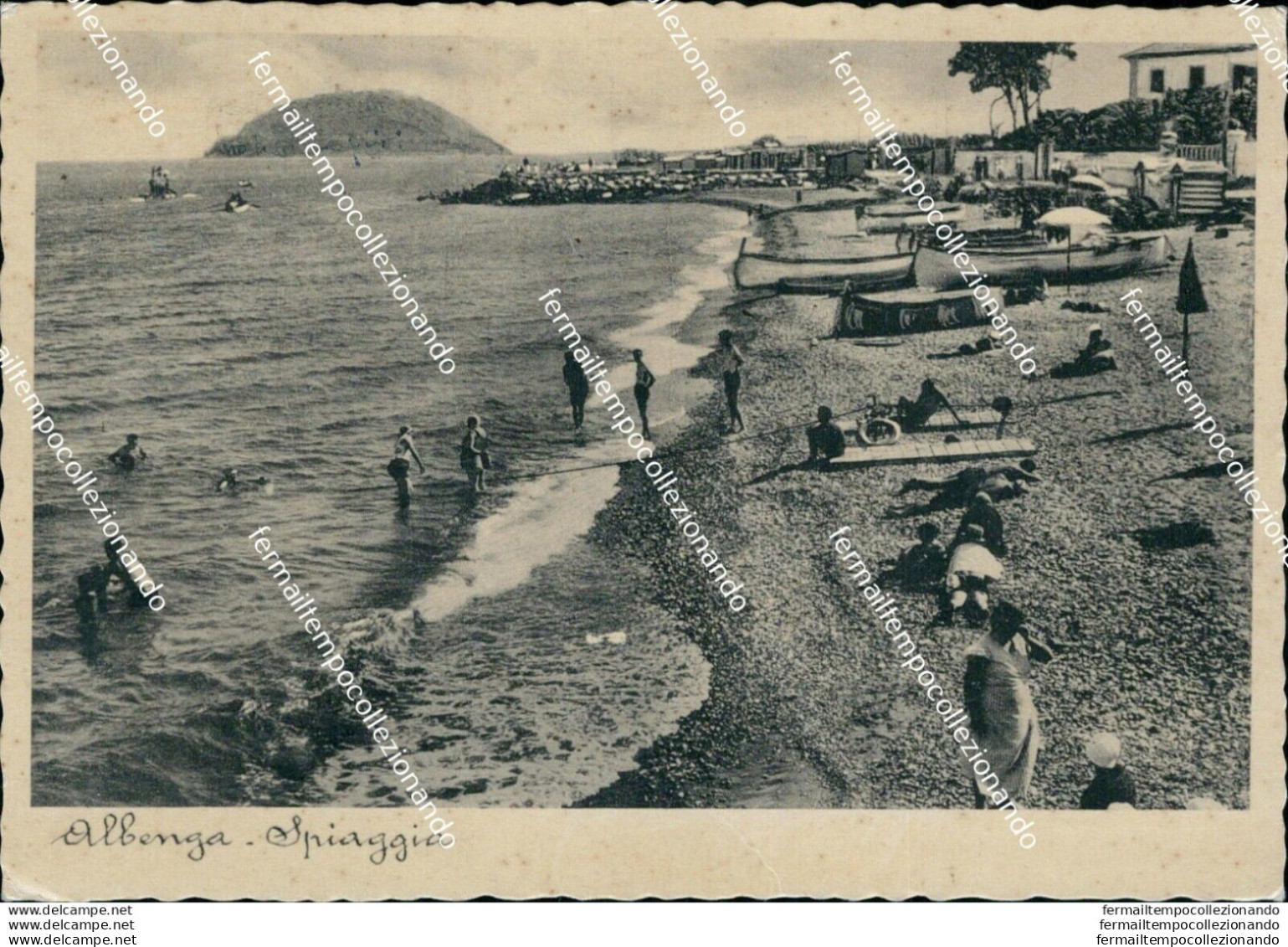 Bh595 Cartolina Albenga Spiaggia Provincia Di Savona - Napoli (Naples)