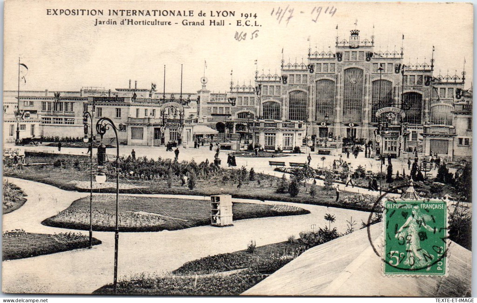 69 LYON - Exposition 1914, Le Jardin D'horticulture. - Andere & Zonder Classificatie