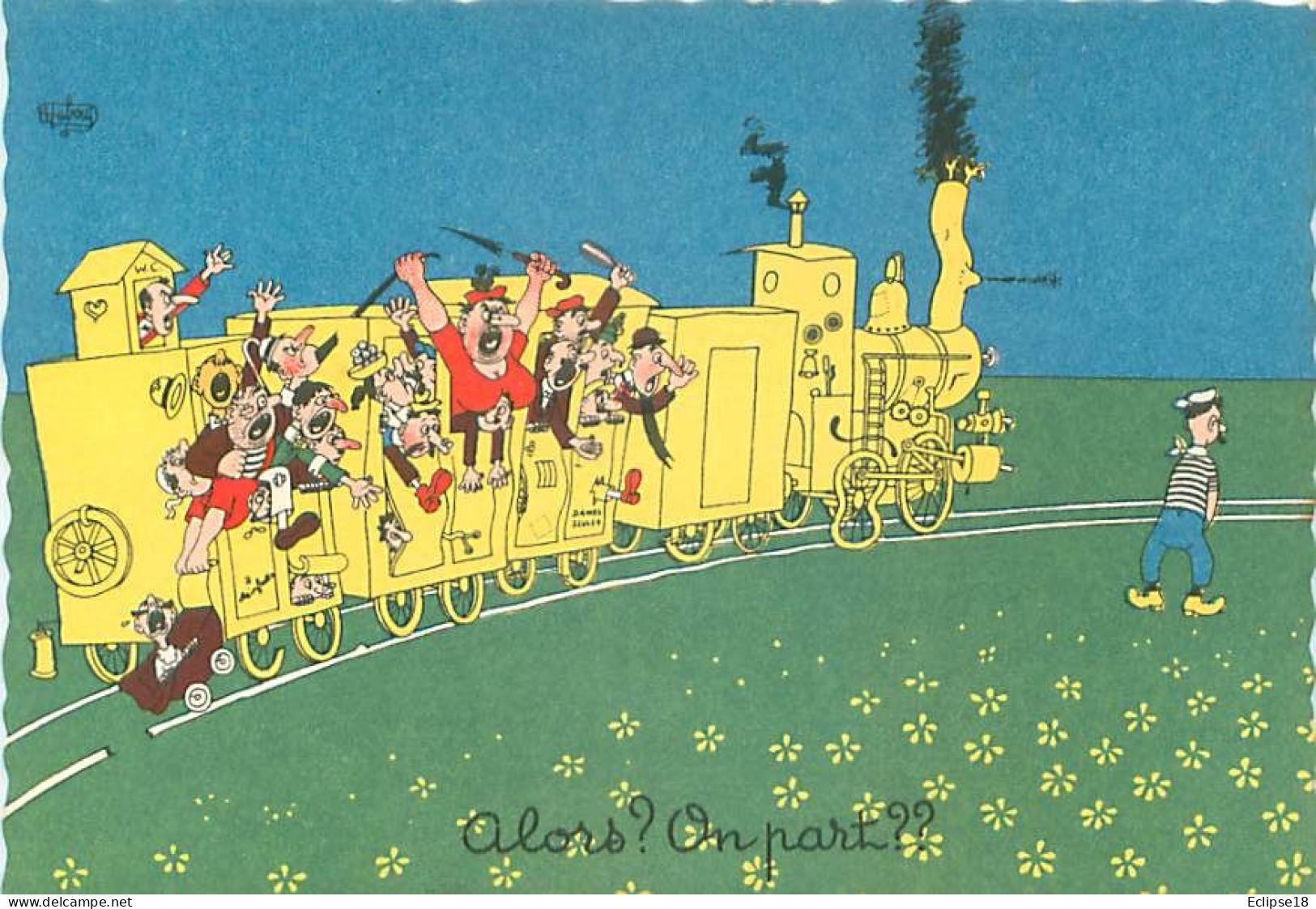 Illustrateur Dubout - Humour  Train  Y 114 - Dubout