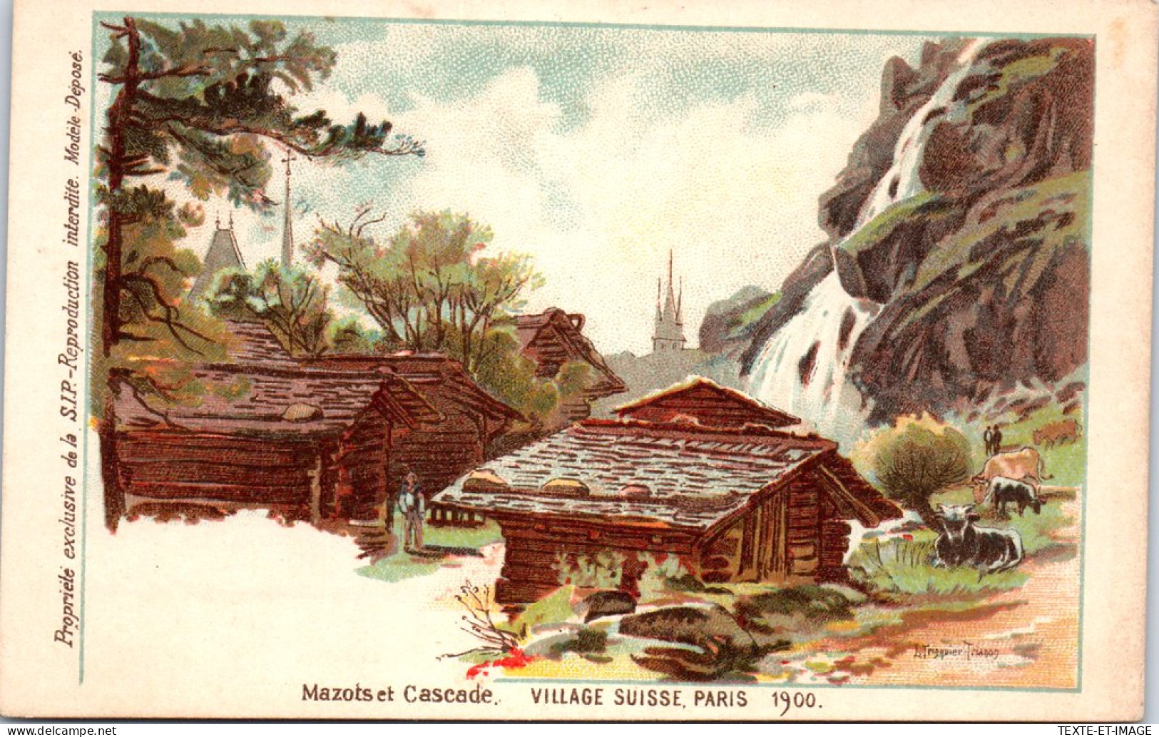 75 PARIS - EXPOSITION 1900 - Village Suisse,  Une Cascade - Exhibitions