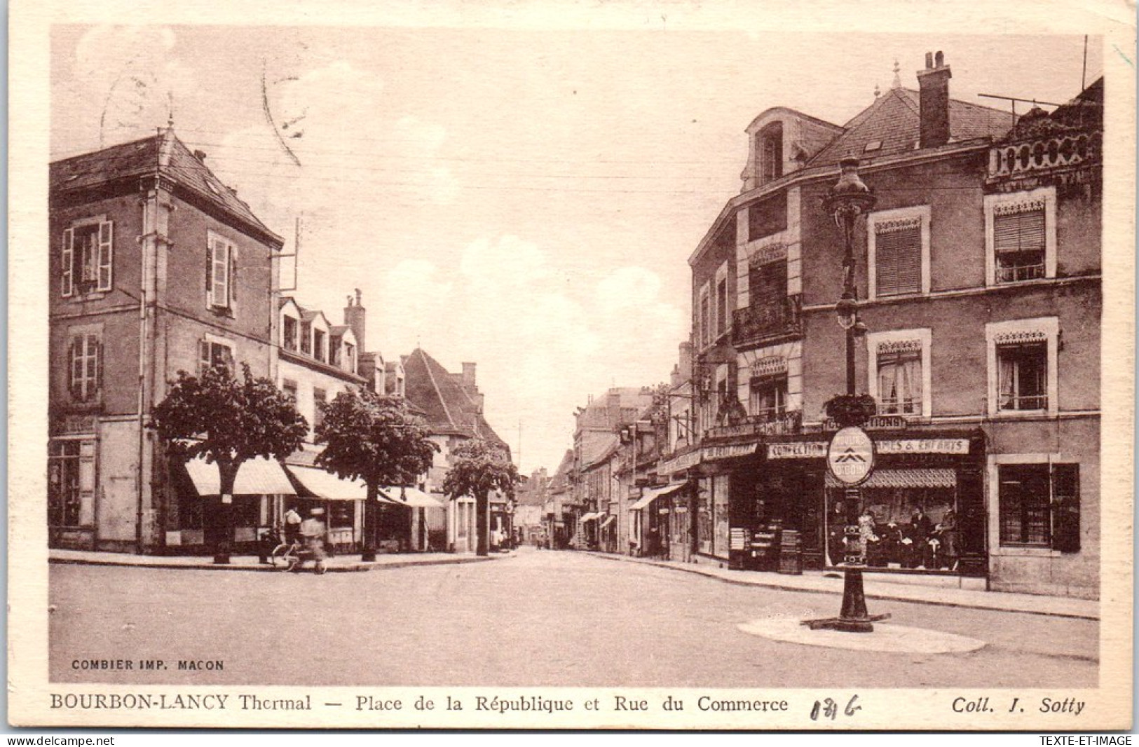 71 BOURBON LANCY - Place De La Republique & Rue Commerce - Autres & Non Classés