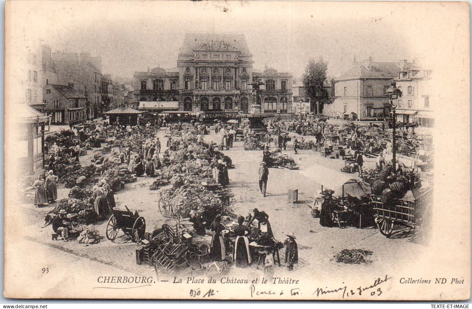 50 CHERBOURG - Le Theatre & Le Marche Place Du CHATEAU - Cherbourg