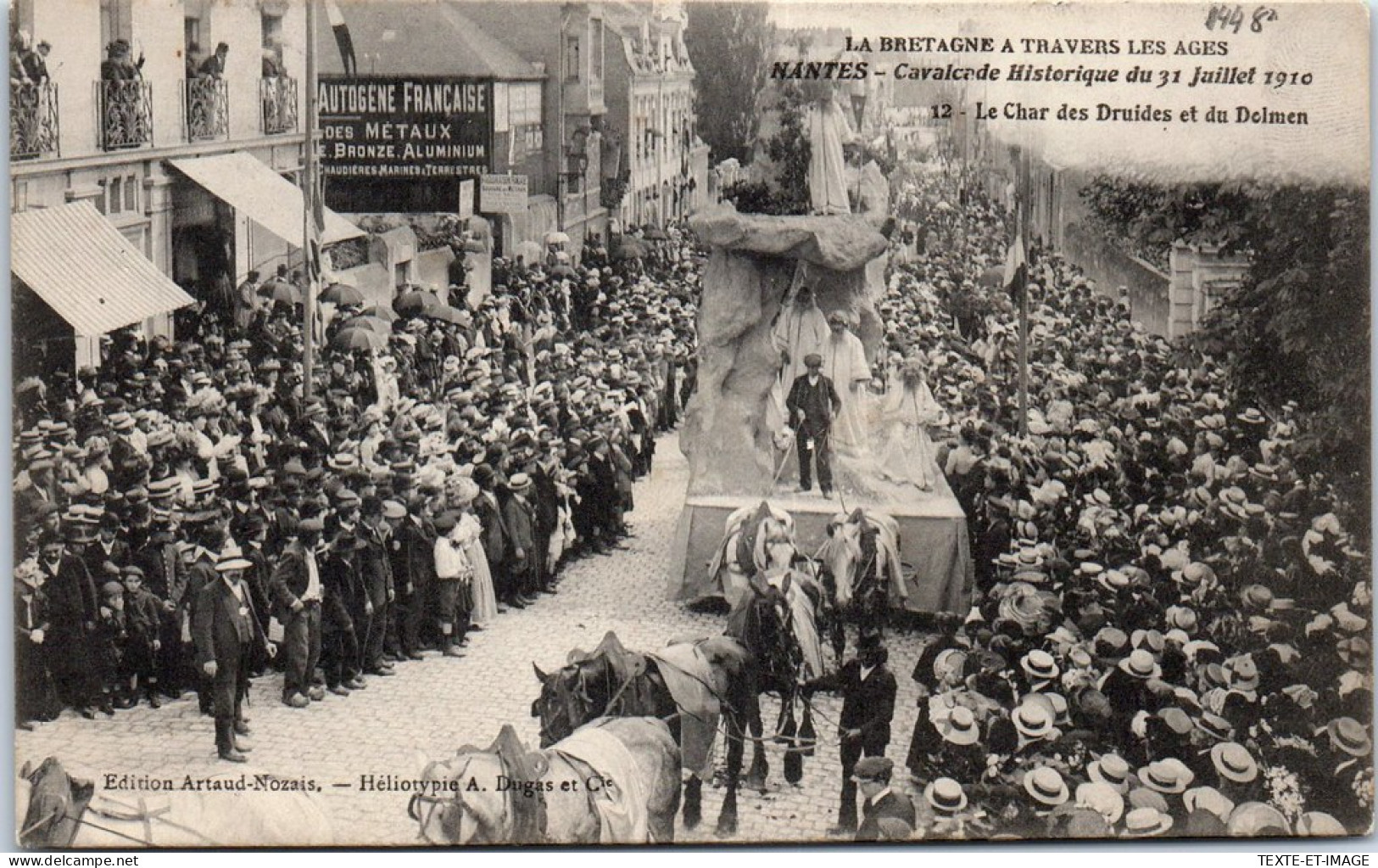 44 NANTES - Cavalcade Du 31.07.1910, Char Des Druides  - Nantes