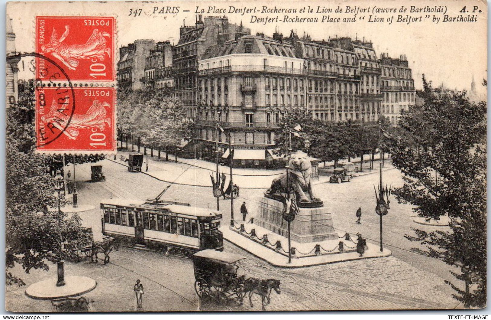 75014 PARIS - Place D'enfer Rochereau & Lion De Belfort  - Paris (14)