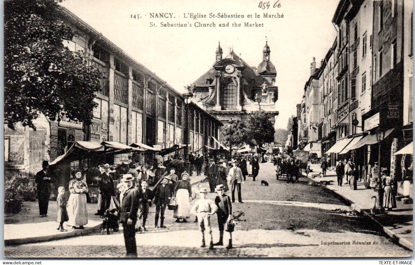 54 NANCY - L'eglise St Sebastien & Le Marche  - Nancy