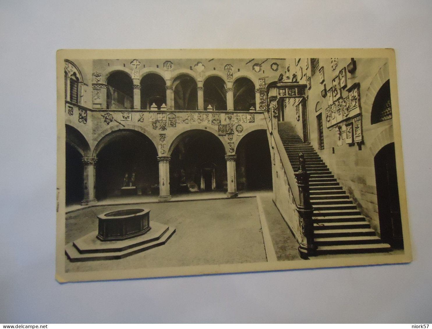 ITALY POSTCARDS  FIRENZE  CORTILE  E SCALA DEL PALAZZO 1935 STAMPS - Autres & Non Classés