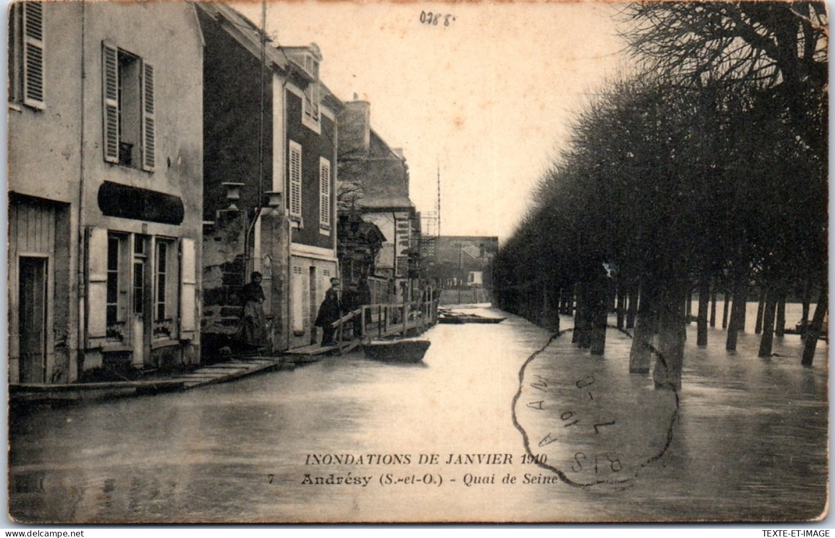 78 ANDRESY - Le Quai De Seine Pendant La Crue De 1910. - Andresy