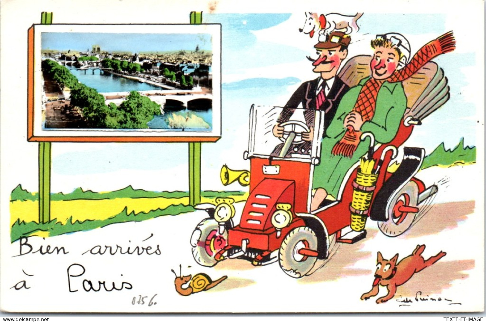75 PARIS - Carte Souvenir, Bien Arrive A Paris. - Other & Unclassified