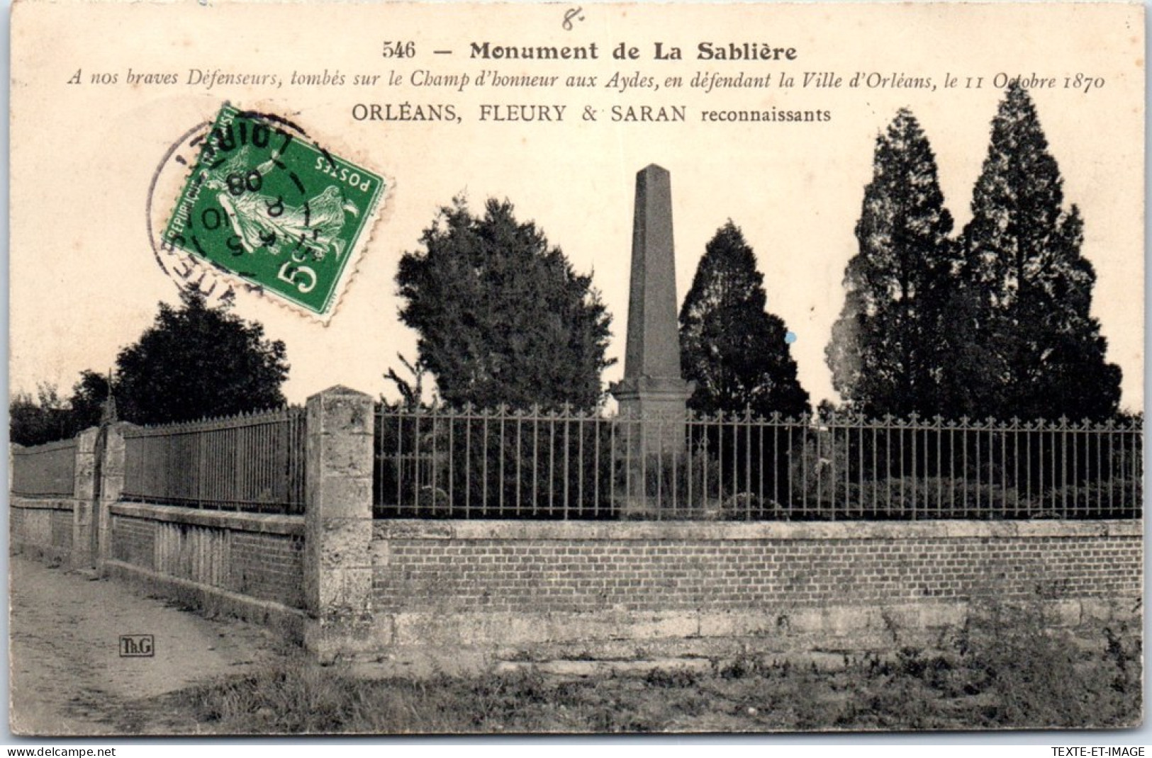 45 ORLEANS - Le Monument De La Sabliere. - Orleans