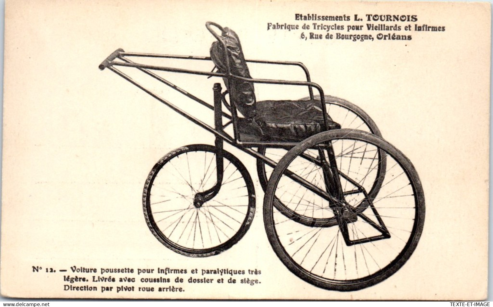 45 ORLEANS -  Tricycle Pour Infirme, Ets TOURNOIS  - Orleans