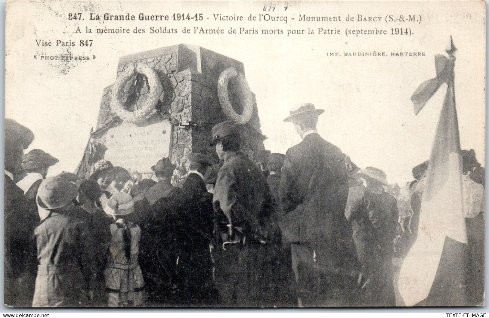 77 BARCY - Victoire De L'ourcq, Le Monument - Andere & Zonder Classificatie