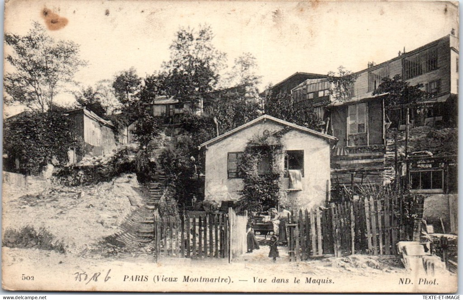 75018 PARIS - Vue Dans Le Maquis. - Arrondissement: 18