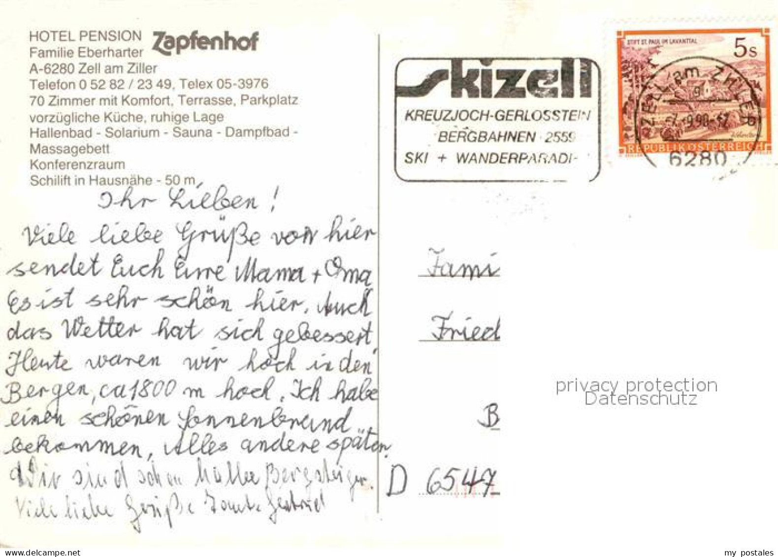 72905820 Zell Ziller Tirol Hotel Pension Zapfenhof Restaurant Zell Am Ziller - Andere & Zonder Classificatie