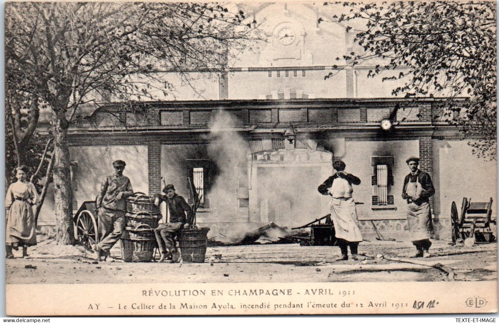 51 AY - Revolution 1911, Cellier De La Maison Ayola Incendie - Ay En Champagne